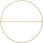 Círculo de metal desnudo con cruz 25 cm - atrapasueños y sistema para colgar - Dorado mate