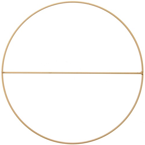 Círculo de metal desnudo con cruz 25 cm - atrapasueños y sistema para colgar - Dorado mate