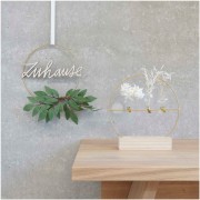 Círculo de metal desnudo con cruz 25 cm - atrapasueños y sistema para colgar - Dorado mate