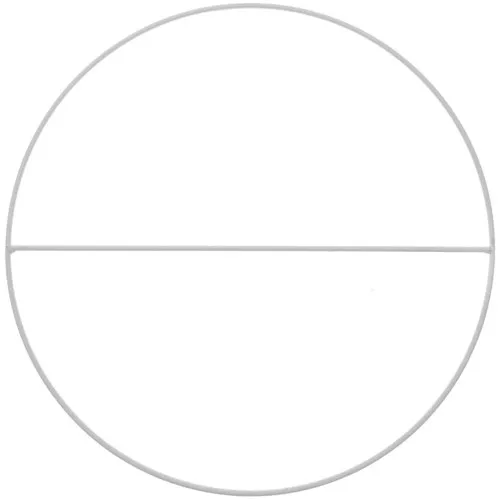Círculo de metal desnudo con cruz 25 cm - atrapasueños y sistema para colgar - Blanco mate