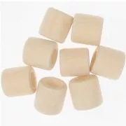 Juego de 8 cuentas tubulares de madera bruta de 17 mm con agujero grande para macramé - Natural