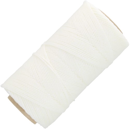 Bobina de hilo encerado Linhasita - micro macramé 1,2 mm Blanco metálico (Luz Negra) x135m