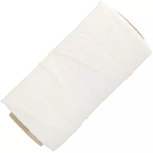 Bobina de hilo encerado Linhasita - micro macramé 1,2 mm Blanco metálico (Luz Negra) x135m