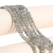 Cuenta redonda facetada 6 mm gema - Labradorita x38cm
