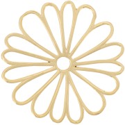 Colgante Flor Calado 40 mm - Dorado con oro fino x1
