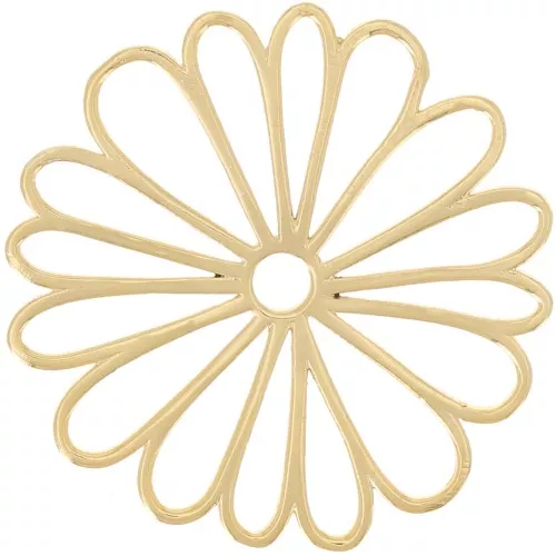 Colgante Flor Calado 40 mm - Dorado con oro fino x1