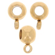 Abalorio de 9x6 mm para cordón de 2,5 mm - Acero inoxidable chapado en oro 304L x4|raw }}