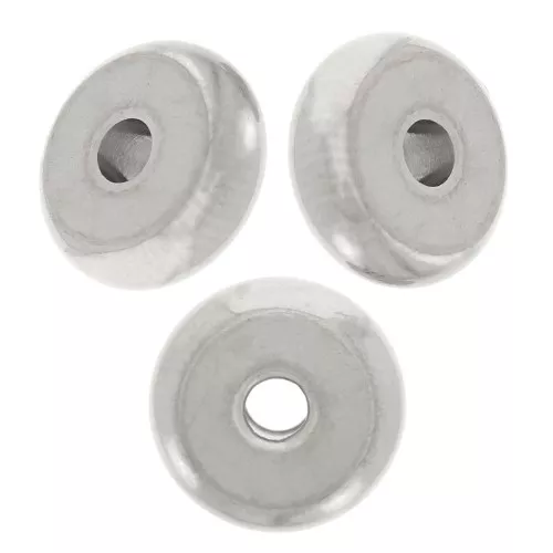 Arandela Heishi - disco plano 8x3 mm - acero inoxidable 304L x10