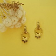 Anillas abiertas ovaladas 9x6x2,5 mm - Acero inoxidable chapado en oro 304L x4