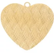 Colgante corazón efecto trenzado 24x27 mm - Acero inoxidable 304L Dorado x1
