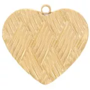 Colgante corazón efecto trenzado 15x16 mm - Acero inoxidable 304L Dorado x1