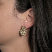 Colgante corazón efecto trenzado 15x16 mm - Acero inoxidable 304L Dorado x1