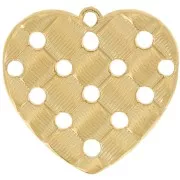 Colgante corazón calado 19x20 mm - Acero inoxidable 304L Dorado x1