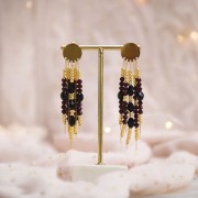 Pendientes redondos lisos 15 mm con 5 agujeros - Acero inoxidable 316L Dorado x2