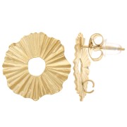 Pendientes calados irregulares de 17 mm, acero inoxidable 316L doradox2|raw }}