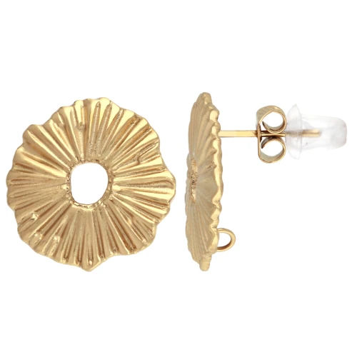 Pendientes calados irregulares de 17 mm, acero inoxidable 316L doradox2