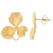 Pendientes flor 20x21 mm con anilla cerrada - Acero inoxidable dorado 304L x2|raw }}