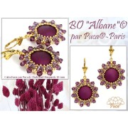 Cabujón redondo de vidrio de Puca® 18 mm - Chatoyant Burgundy x1