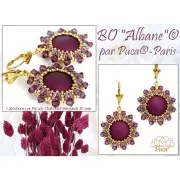 Cabujón redondo de vidrio de Puca® 18 mm - Chatoyant Burgundy x1