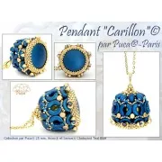 Cabujón redondo de vidrio de Puca® 25 mm - Chatoyant Teal Blue x1