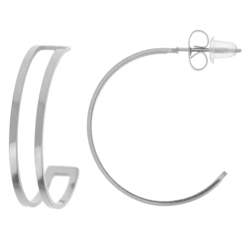 Aro para tejer cuentas de alambre doble 27 mm - acero inoxidable 316L x2