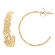 Aros irregulares martillados de 26 mm de ancho - Acero inoxidable 316L Dorado x2