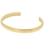 Pulsera banda oval martillada - ajustable 6x155 mm - Acero inoxidable 316L dorado|raw }}