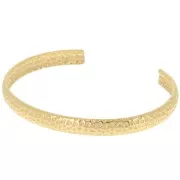 Pulsera banda oval martillada - ajustable 6x155 mm - Acero inoxidable 316L dorado