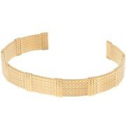 Pulsera banda ovalada - trenzado plano - ajustable 10x155 mm - Acero inoxidable 316L bañado en oro