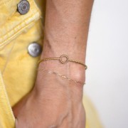 Pulsera brazalete - Ajustable 10x155 mm - Acero inoxidable 304L Dorado