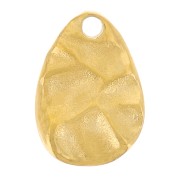 Dije en forma de gota irregular martillada, 10,5 x 7,5 mm - Acero inoxidable 316L dorado x1
