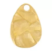 Dije en forma de gota irregular martillada, 10,5 x 7,5 mm - Acero inoxidable 316L dorado x1