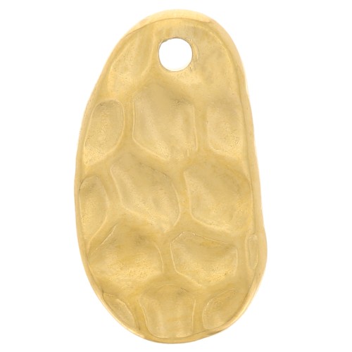 Colgante ovalado irregular martillado 15x9 mm - Acero inoxidable 316L doradox1
