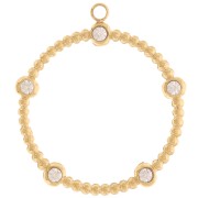 Colgantes redondos de bolas pequeñas y óxidos de circonio 22 mm - Acero inoxidable 316L dorado x2|raw }}