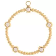 Colgantes redondos de bolas pequeñas y óxidos de circonio 22 mm - Acero inoxidable 316L dorado x2