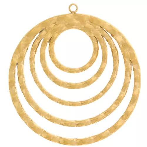 Colgantes calados con textura circular de 33 mm - Acero inoxidable 316L doradox2