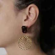 Colgantes calados con textura circular de 33 mm - Acero inoxidable 316L doradox2