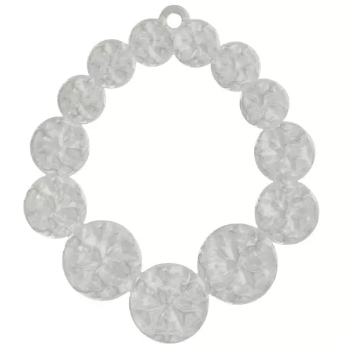 Colgantes gota martillada 41x36 mm - Acero inoxidable 316L x2