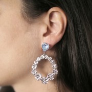 Colgantes gota martillada 41x36 mm - Acero inoxidable 316L x2