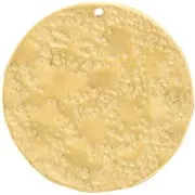 Colgante redondo martillado 25,5 mm - Acero inoxidable 316L dorado x1