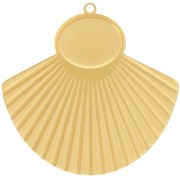 Colgante étnico efecto plisado de 27x28 mm para cabujón de 10x8 mm Acero inoxidable 316L dorado|raw }}