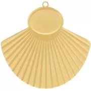 Colgante étnico efecto plisado de 27x28 mm para cabujón de 10x8 mm Acero inoxidable 316L dorado