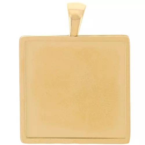 Juego de colgante para cabujón cuadrado de 20 mm - Acero inoxidable 304L Dorado