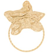 Colgante martillado estrella de mar y círculo de diamantes 29x23 mm - Acero inoxidable304L Dorado