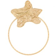Colgante estrella de mar martillada con circulo romboidal 40x30 mm - Acero inoxidable304L Dorado