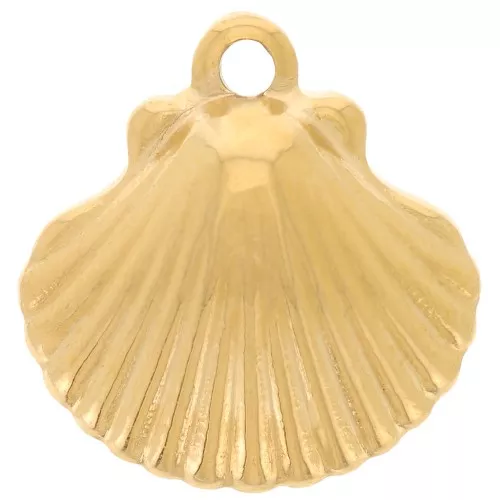 Dije de concha 16x15 mm - Acero inoxidable 304 Dorado x1