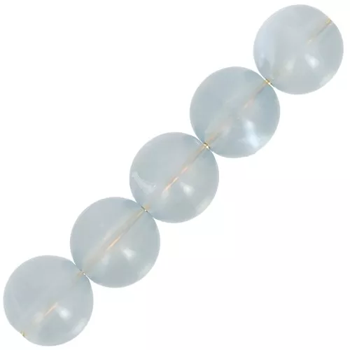 Cuentas de resina transparente 6 mm - Azul gris jaspeado x20