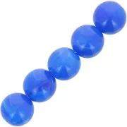 Cuentas de resina opaca 6 mm - Azul real jaspeado x20