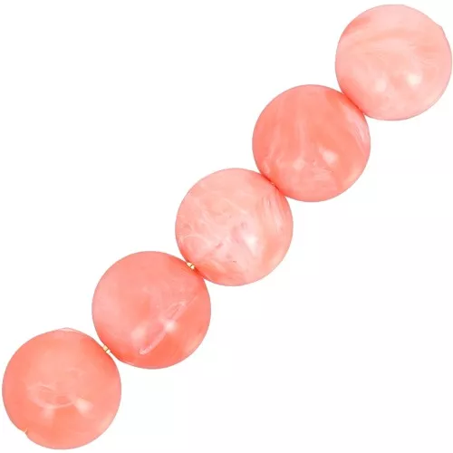 Cuentas de resina opaca 6 mm - Coral jaspeado x20