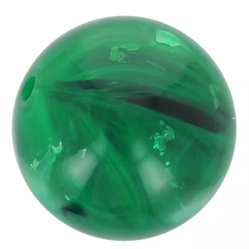 Cuenta de resina transparente 10 mm - Verde oscuro jaspeado x8